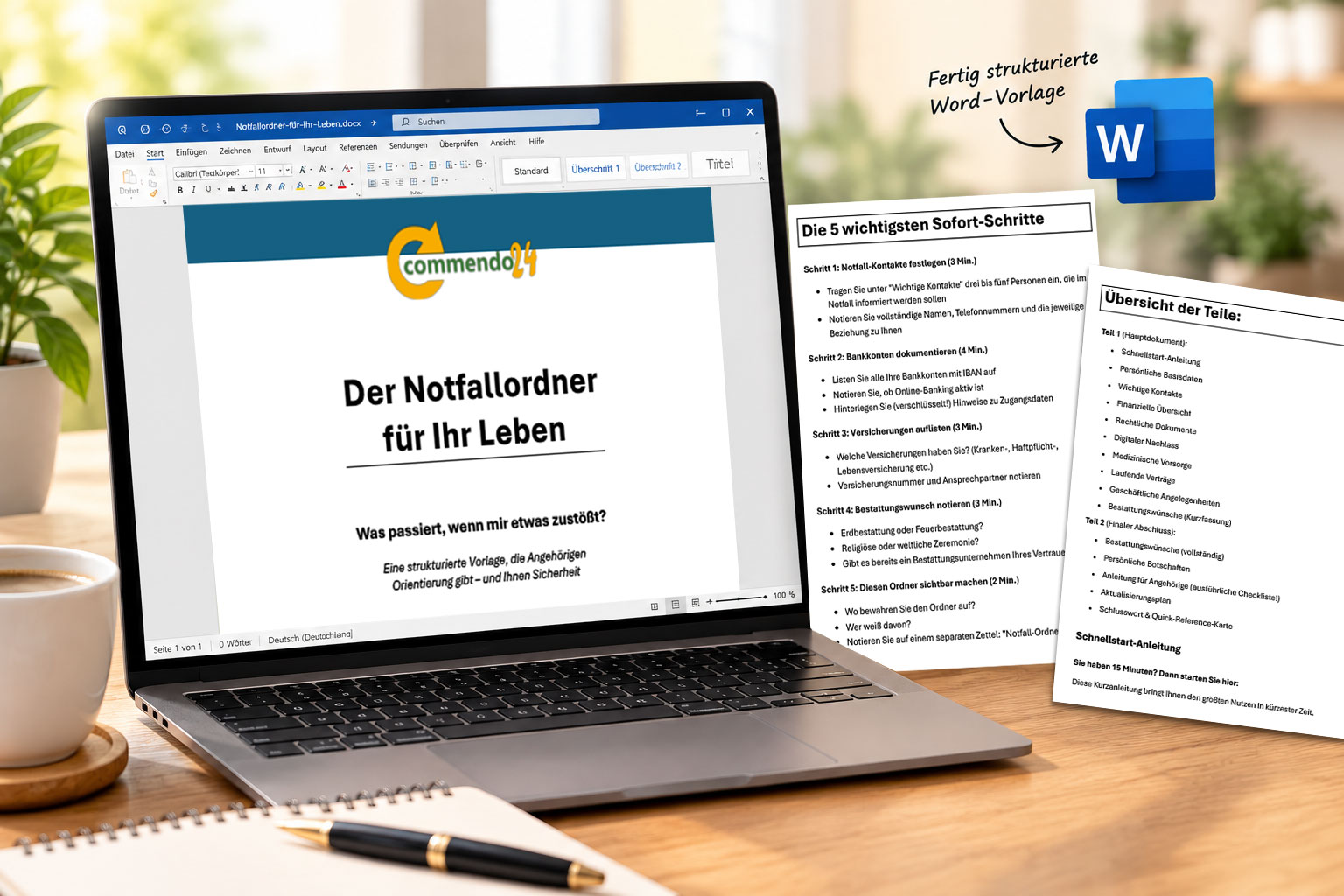 Der Notfallordner für Ihr Leben – strukturierte Word-Vorlage